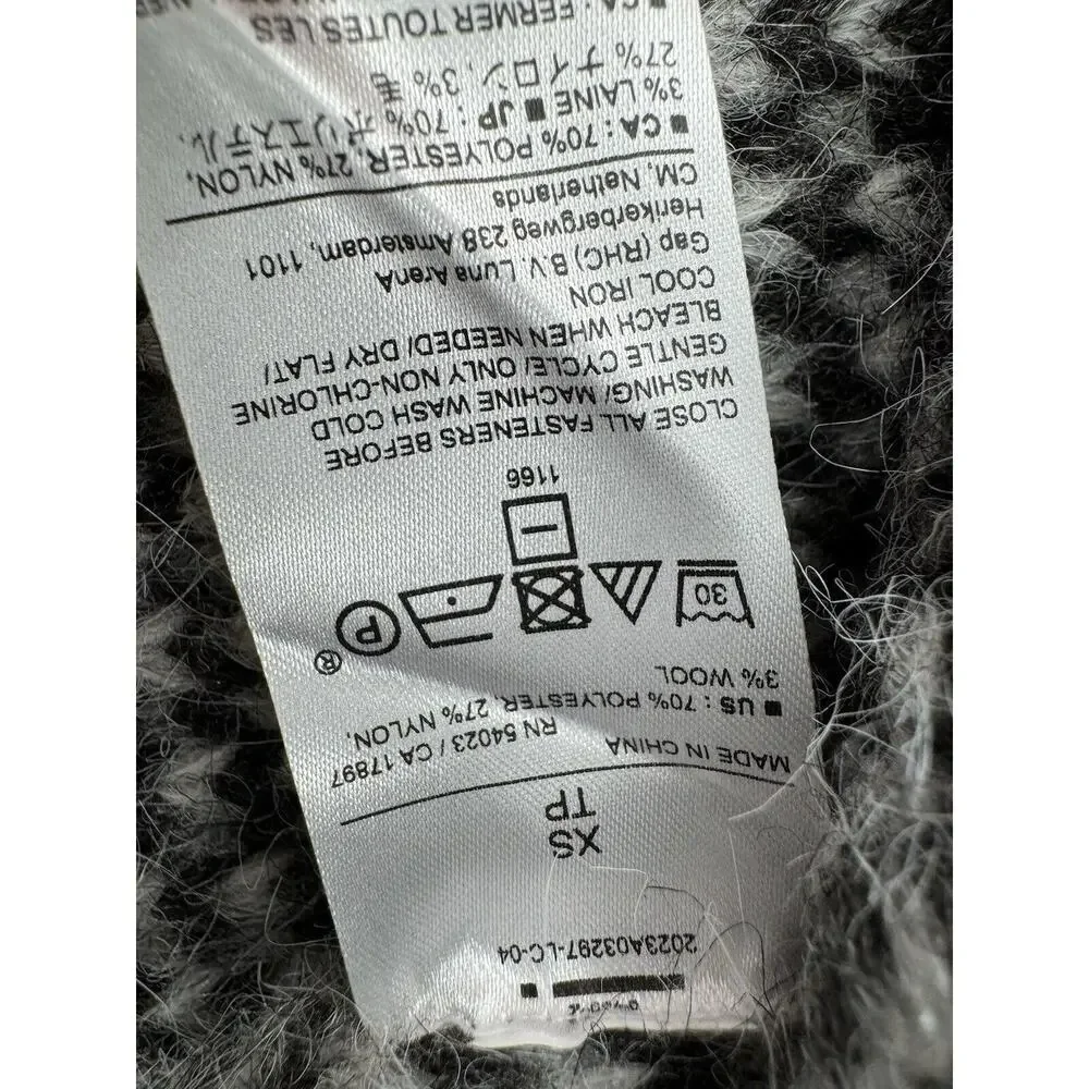 Banana Republic Sweater Sz XS Johnny Collar Wool Striped Preppy Old Money​ - Picture 7 of 14